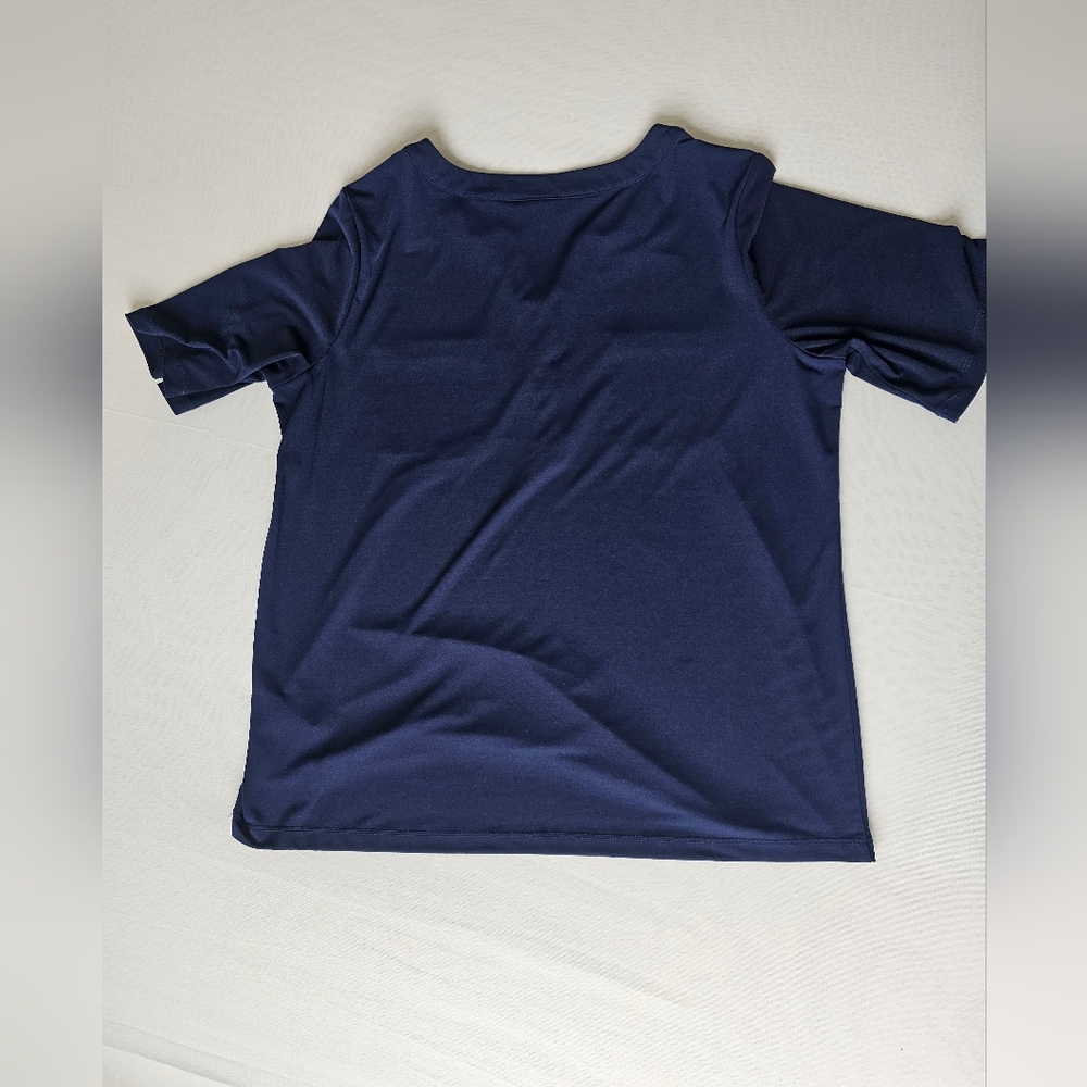 Susan Wraver Navy Short Sleeve Henley Top - Picture 11 of 16